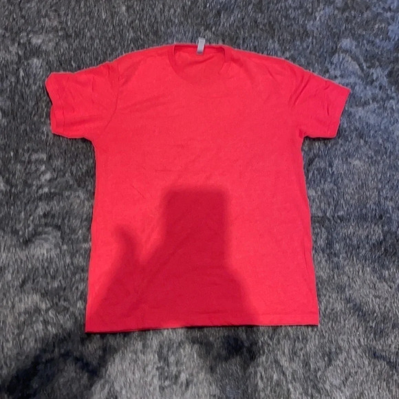 Basic  Red comfy stretchy short sleeve Unisex T-shirt M - Picture 7 of 9